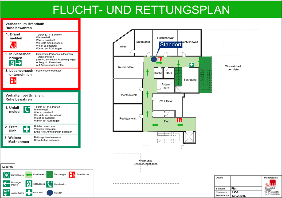 Flucht- und Rettungspläne